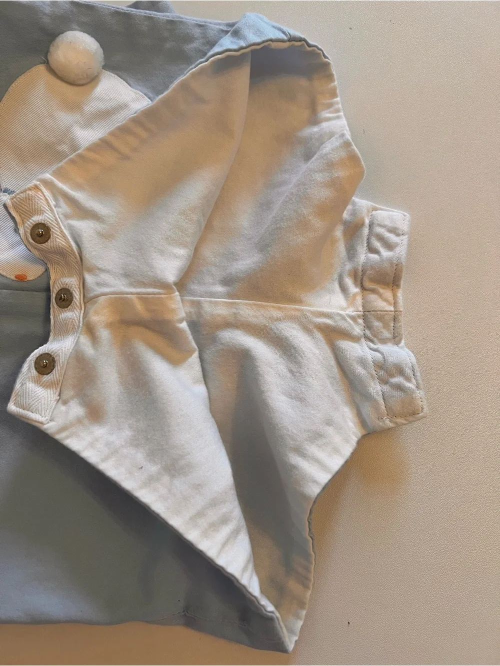 Light Blue Bunny Appliqué Kids Romper